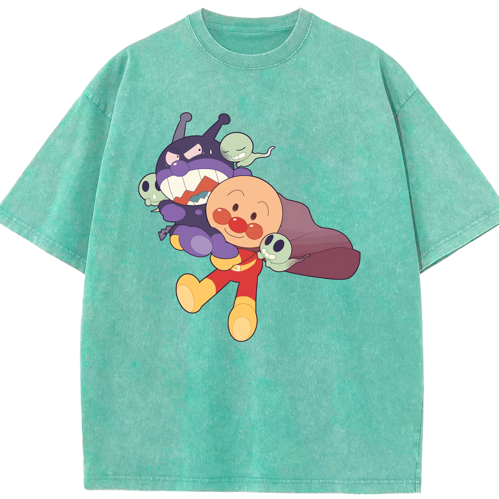（画像用） アンパンマン Anpanman 綿100% ヴィンテージ風 半袖Tシャツ（フロントプリント）